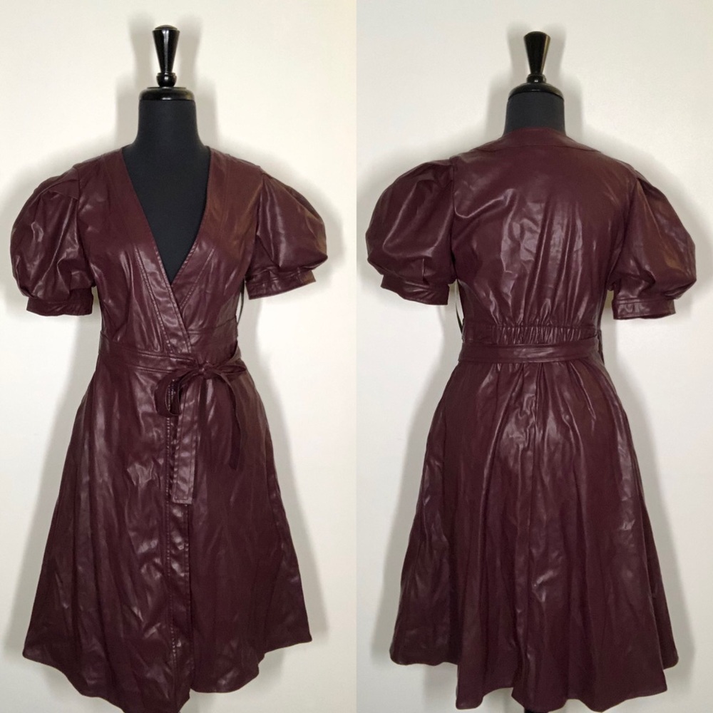 Maroon leather dress